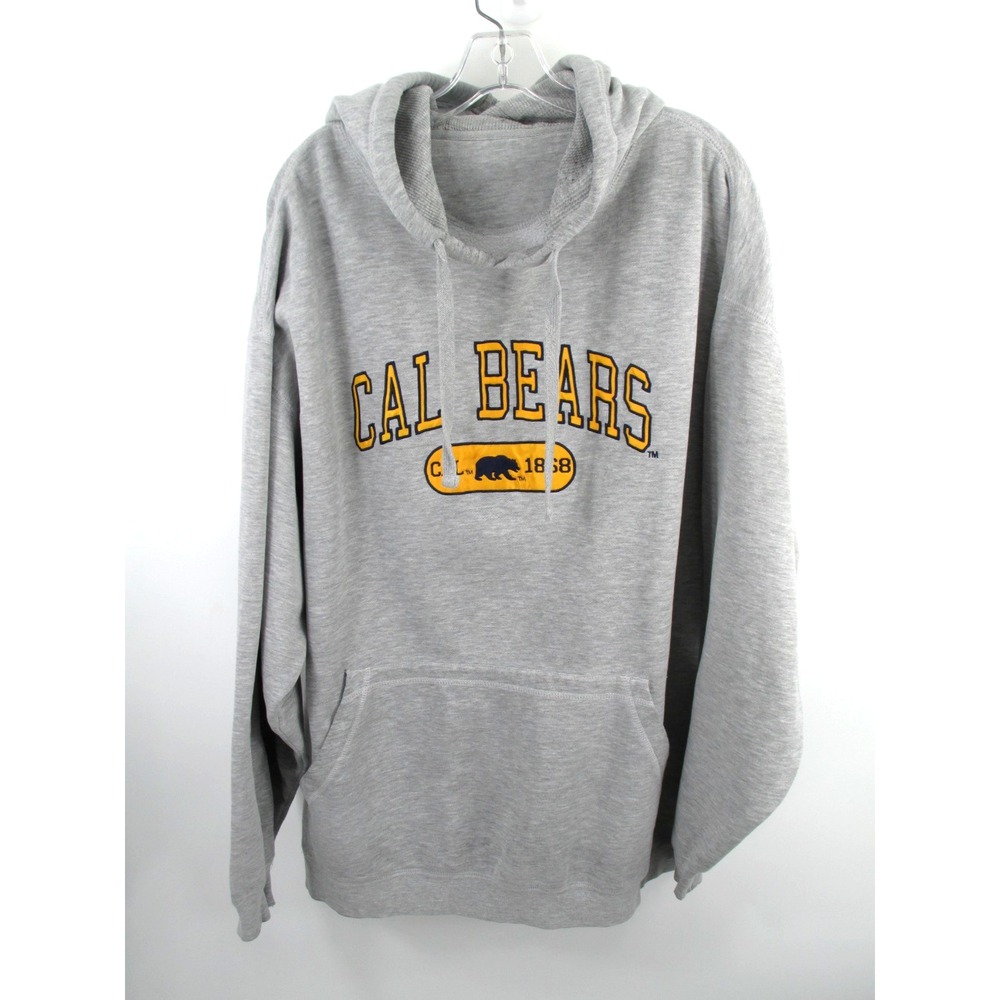 CAL BEARS Pullover Hoodie Sweatshirt Mens 2XL Gray University Big Logo Pullover